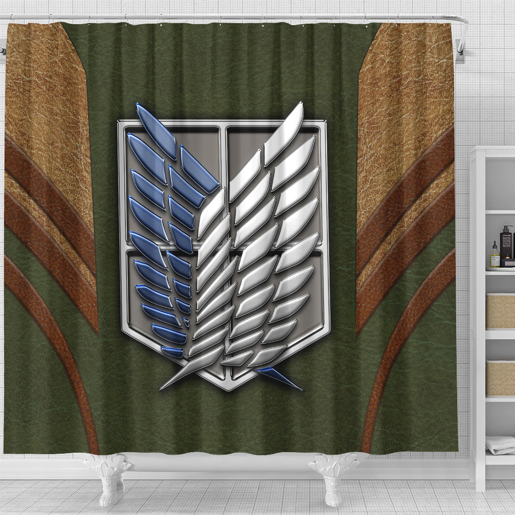 Attack On Titans Green Anime Shower Curtain Nearkii