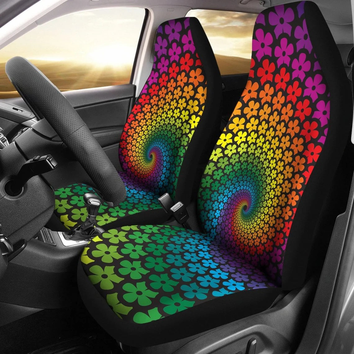 Hippie Flowers Pattern Car Seat Covers Nearkii