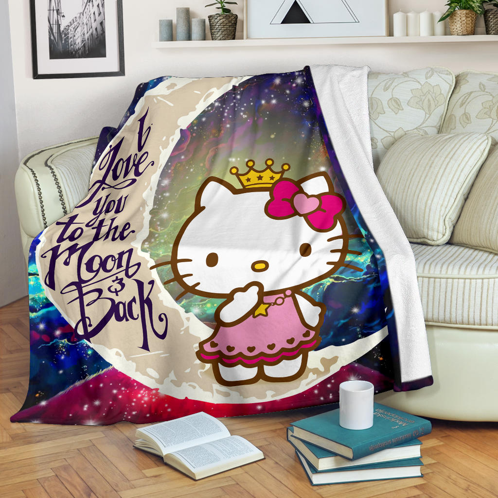 Hello Kitty Love You To The Moon Galaxy Premium Blanket Nearkii