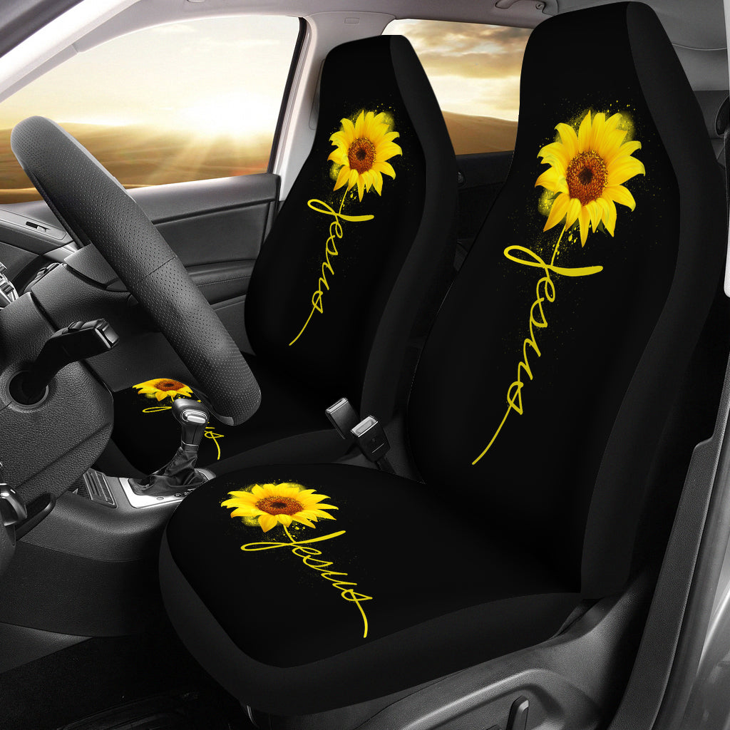 Best Sunflowers Jesus Premium Custom Car Seat Covers Decor Protector Nearkii