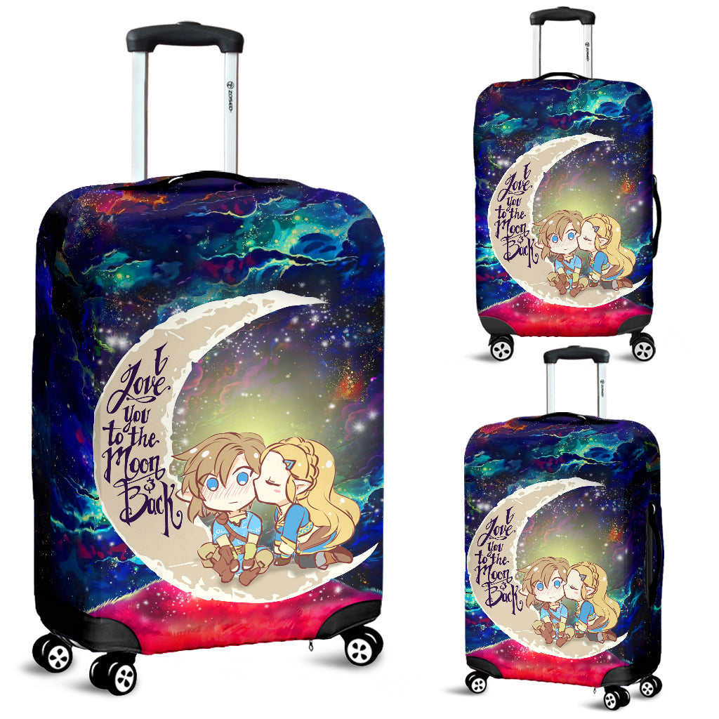 Legend Of Zelda Couple Chibi Couple Love You To The Moon Galaxy Luggage Cover Suitcase Protector Nearkii