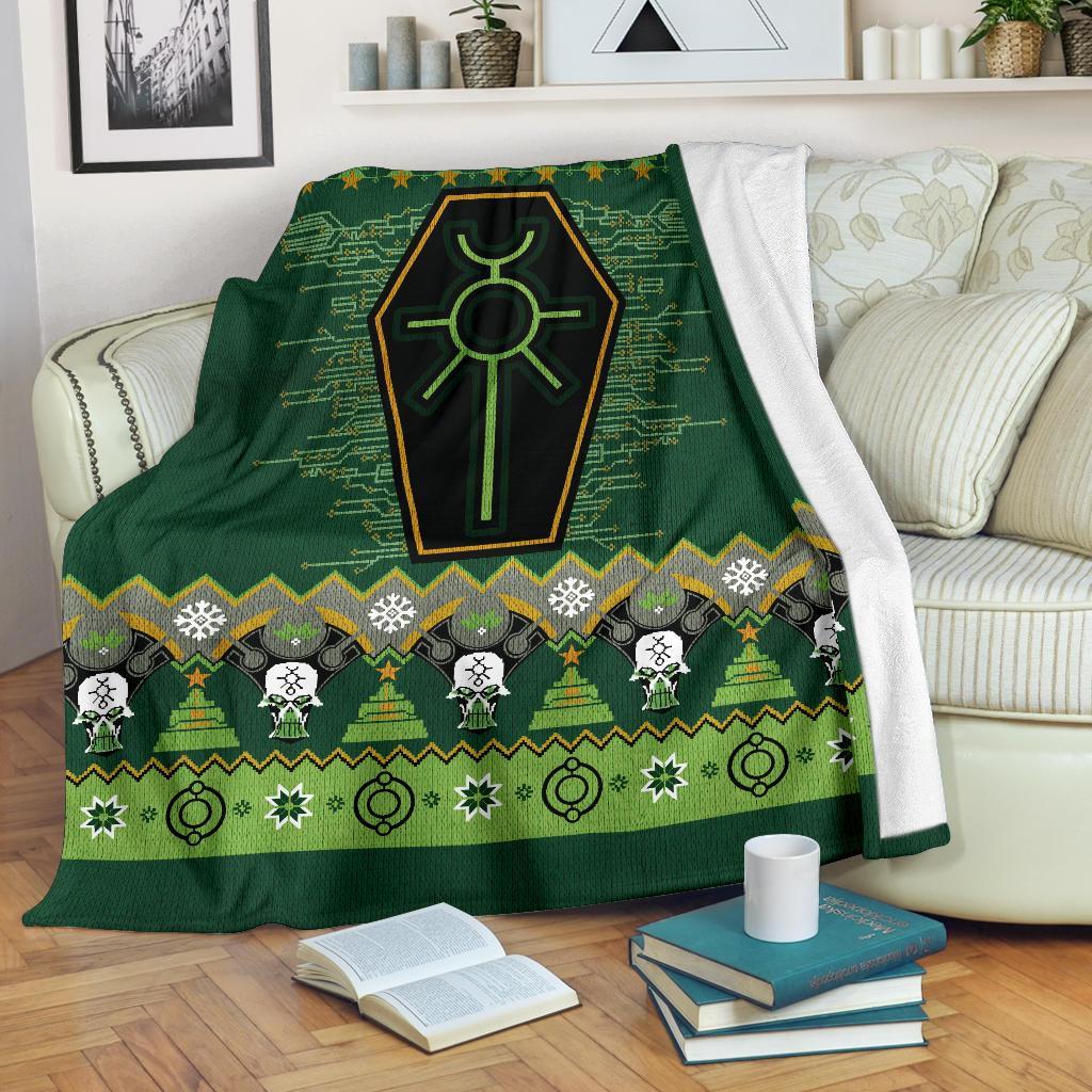 Robot Sign Ugly Christmas Custom Blanket Home Decor Nearkii