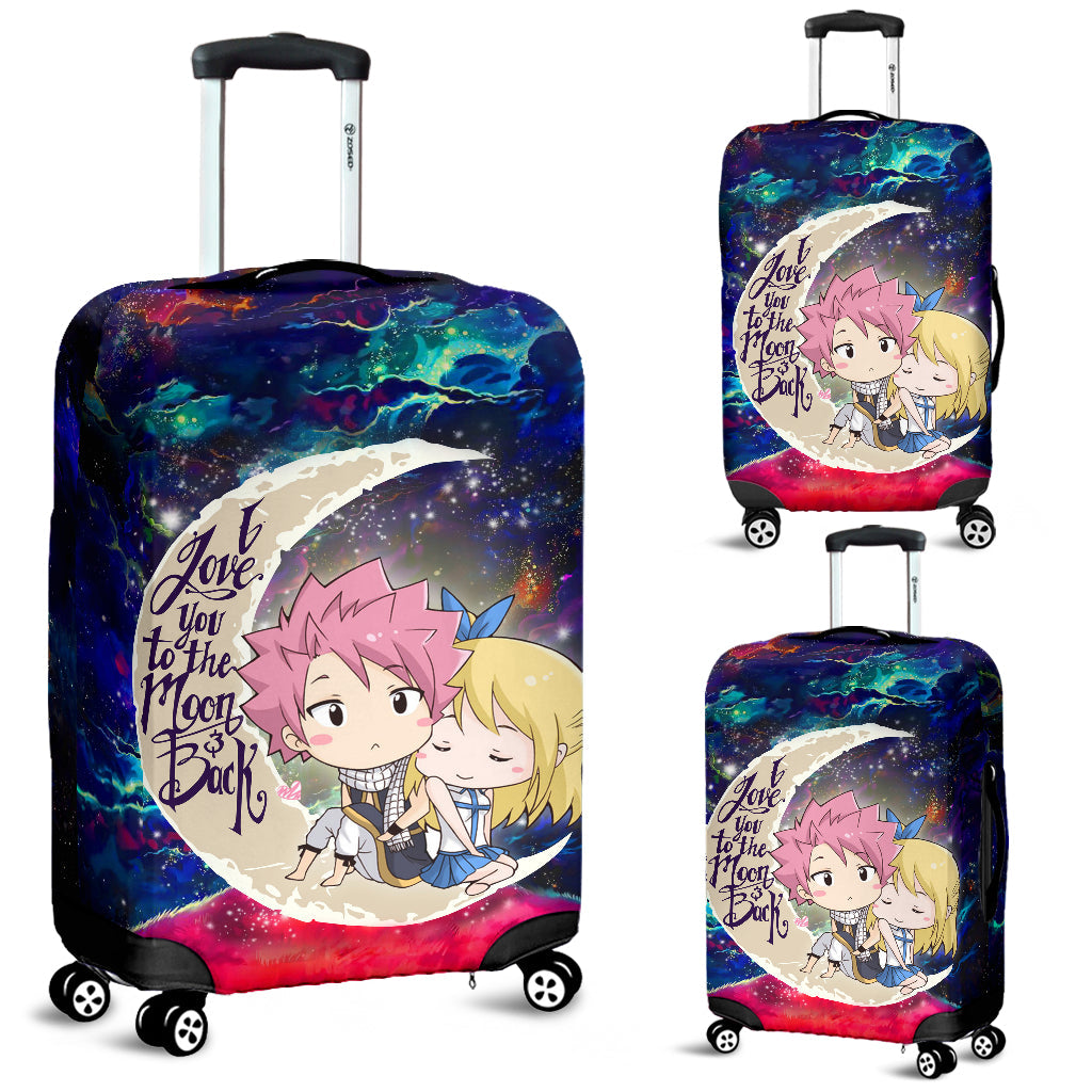 Natsu Fairy Tail Love You To The Moon Galaxy Luggage Cover Suitcase Protector Nearkii