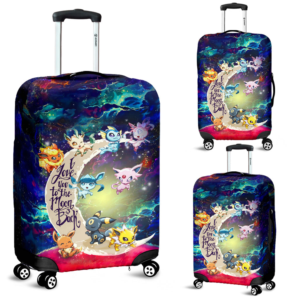 Eevee Evolution Pokemon Love You To The Moon Galaxy Luggage Cover Suitcase Protector Nearkii