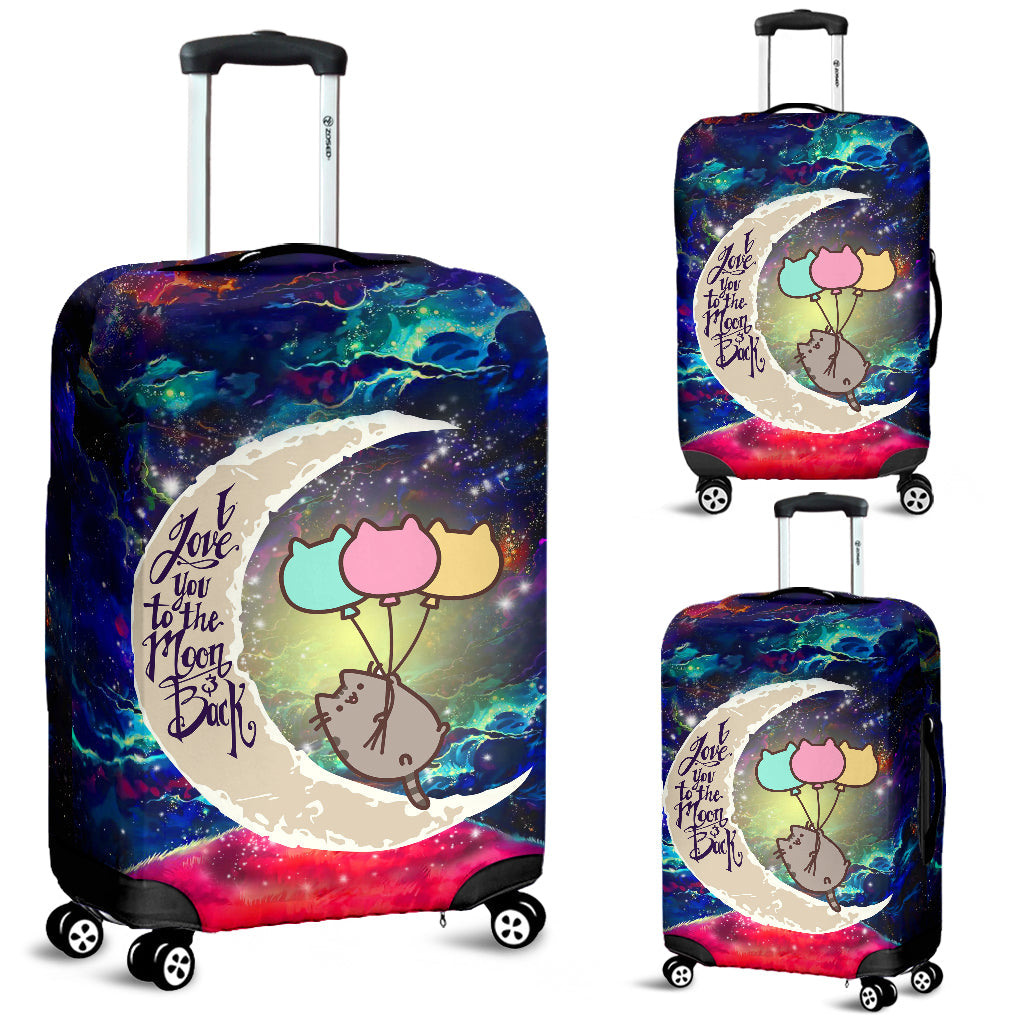 Pusheen Cat Love You To The Moon Galaxy Luggage Cover Suitcase Protector Nearkii