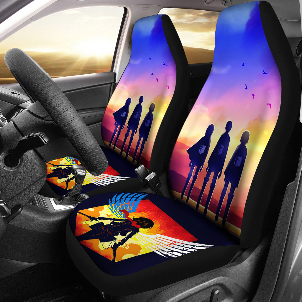 Attack On Titan Eren Mikasa Premium Custom Car Seat Covers Decor Protectors Nearkii