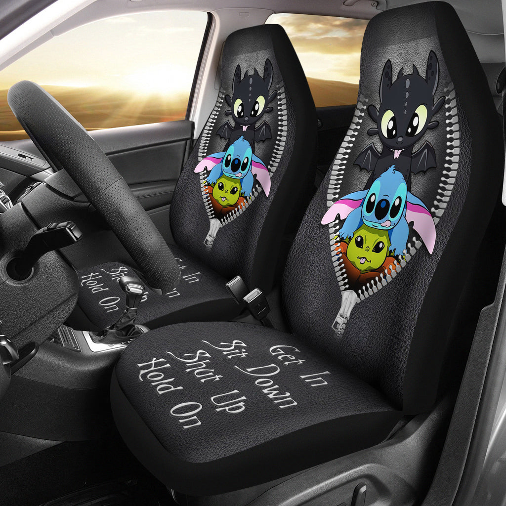 Get In Sit Down Shut Up Hold On Toothless Stitch Baby Yoda Car Seat Covers Nearkii