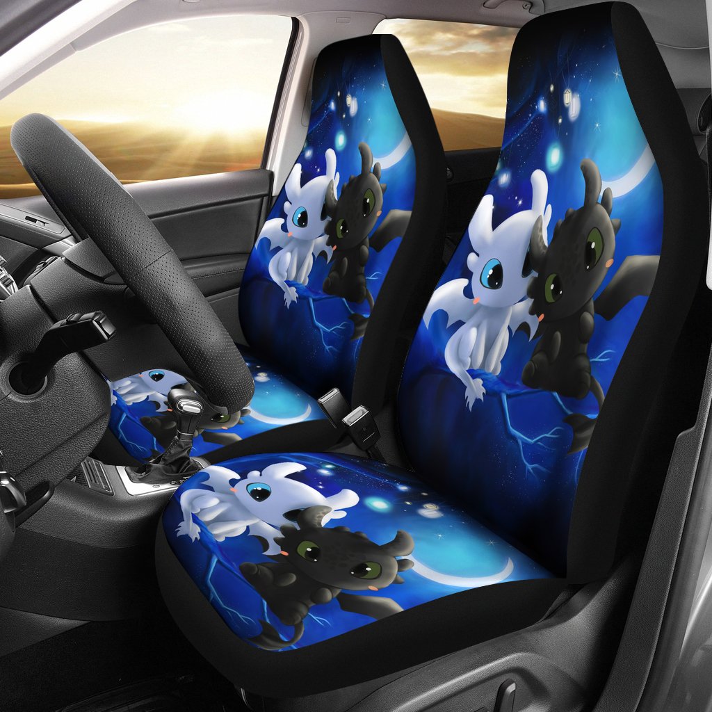 Toothless Night Fury Vs Light Fury Car Premium Custom Car Seat Covers Decor Protectors Nearkii