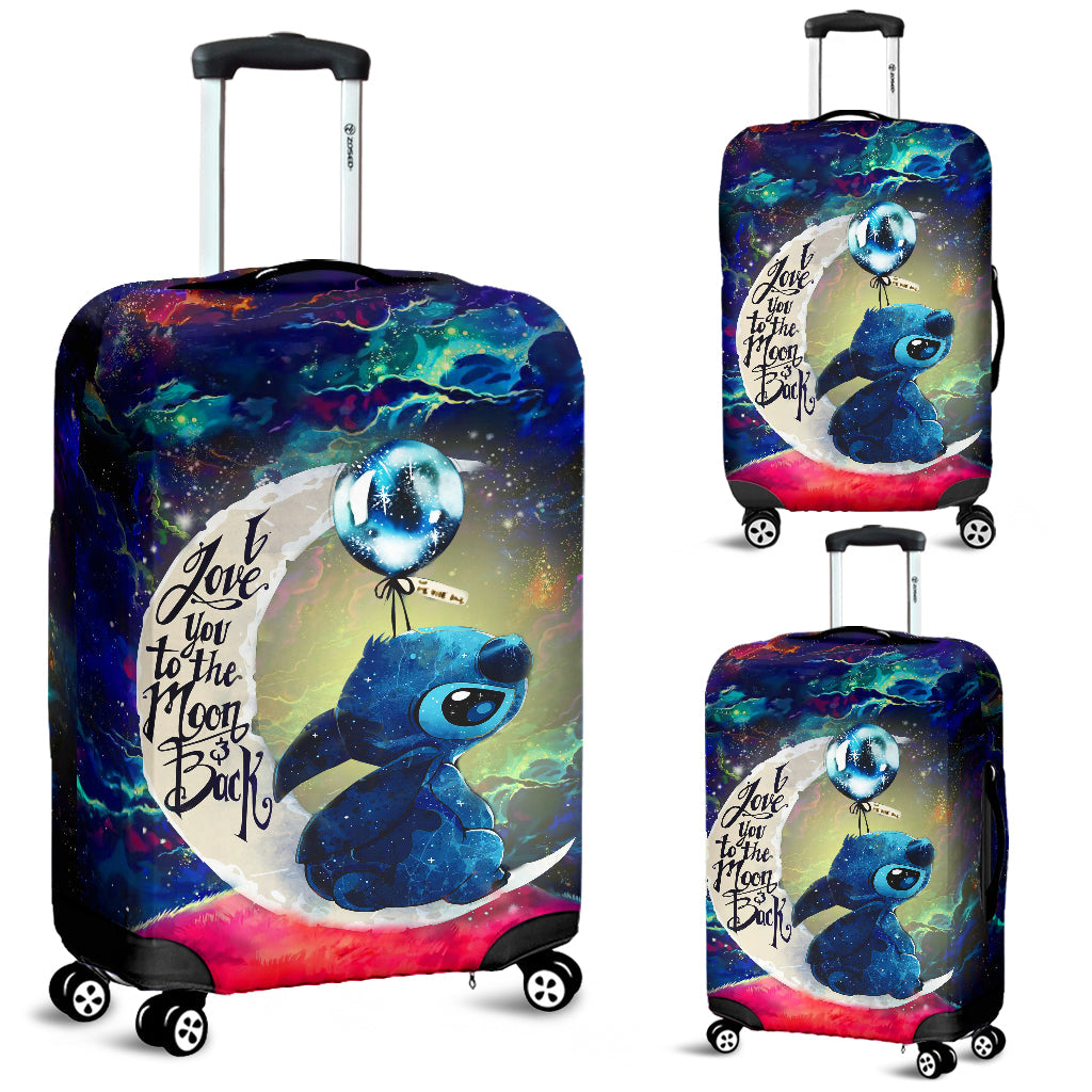 Stitch Love You To The Moon Galaxy Luggage Cover Suitcase Protector Nearkii