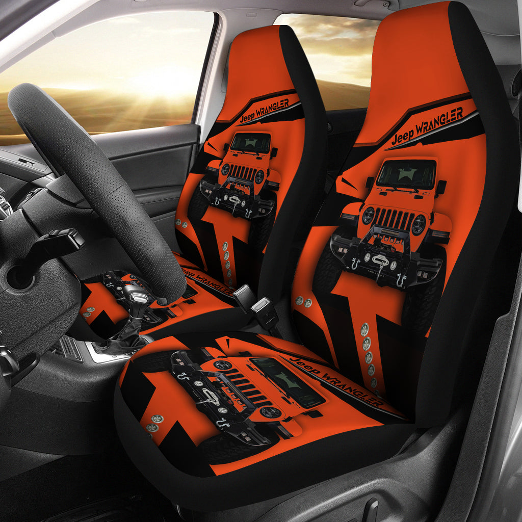 Orange Jeep Premium Custom Car Seat Covers Decor Protectors Nearkii