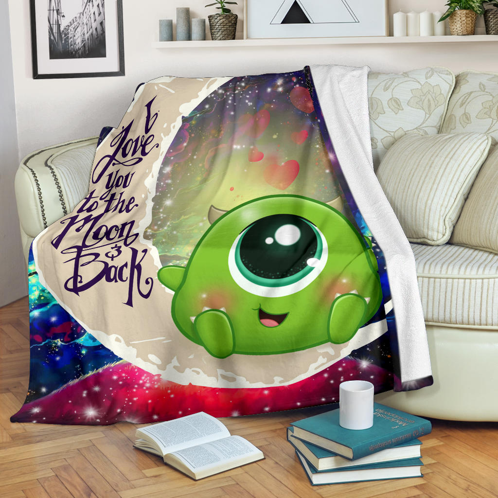 Cute Mike Monster Inc Love You To The Moon Galaxy Premium Blanket Nearkii