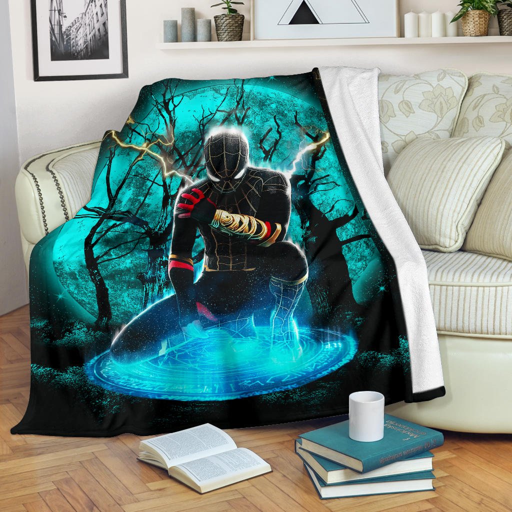 Spiderman Black Suit No Way Home Moonlight 1 Premium Blanket Nearkii