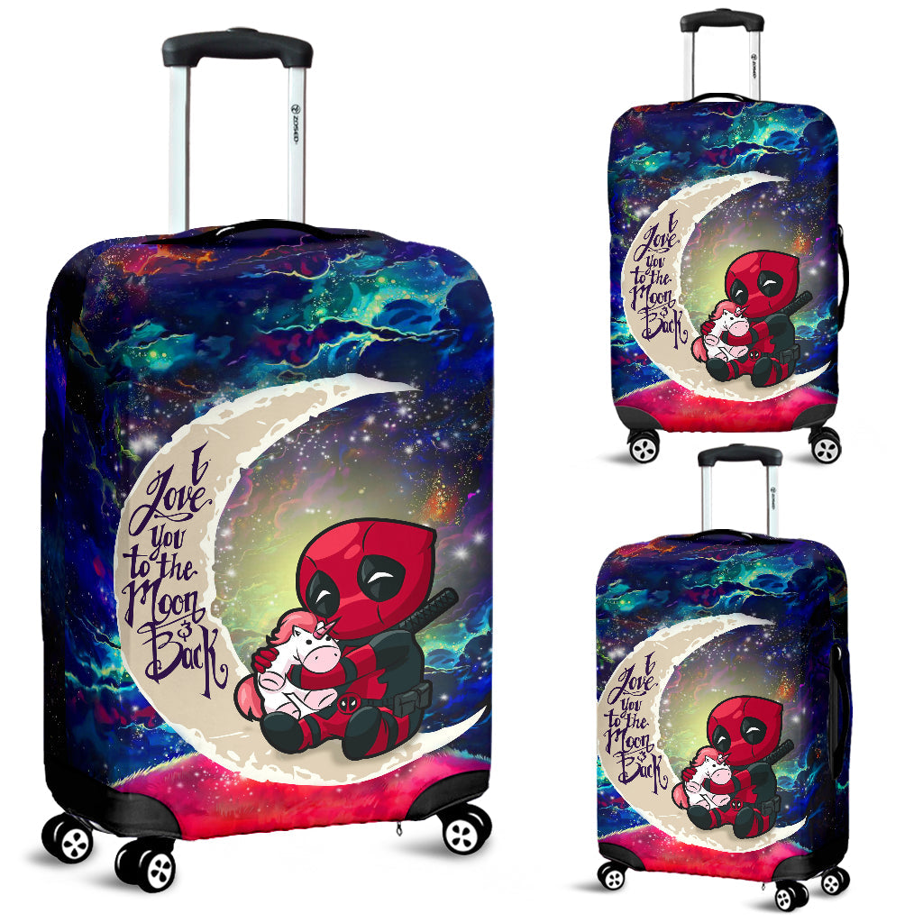 Chibi Deadpool Unicorn Toy Love You To The Moon Galaxy Luggage Cover Suitcase Protector Nearkii