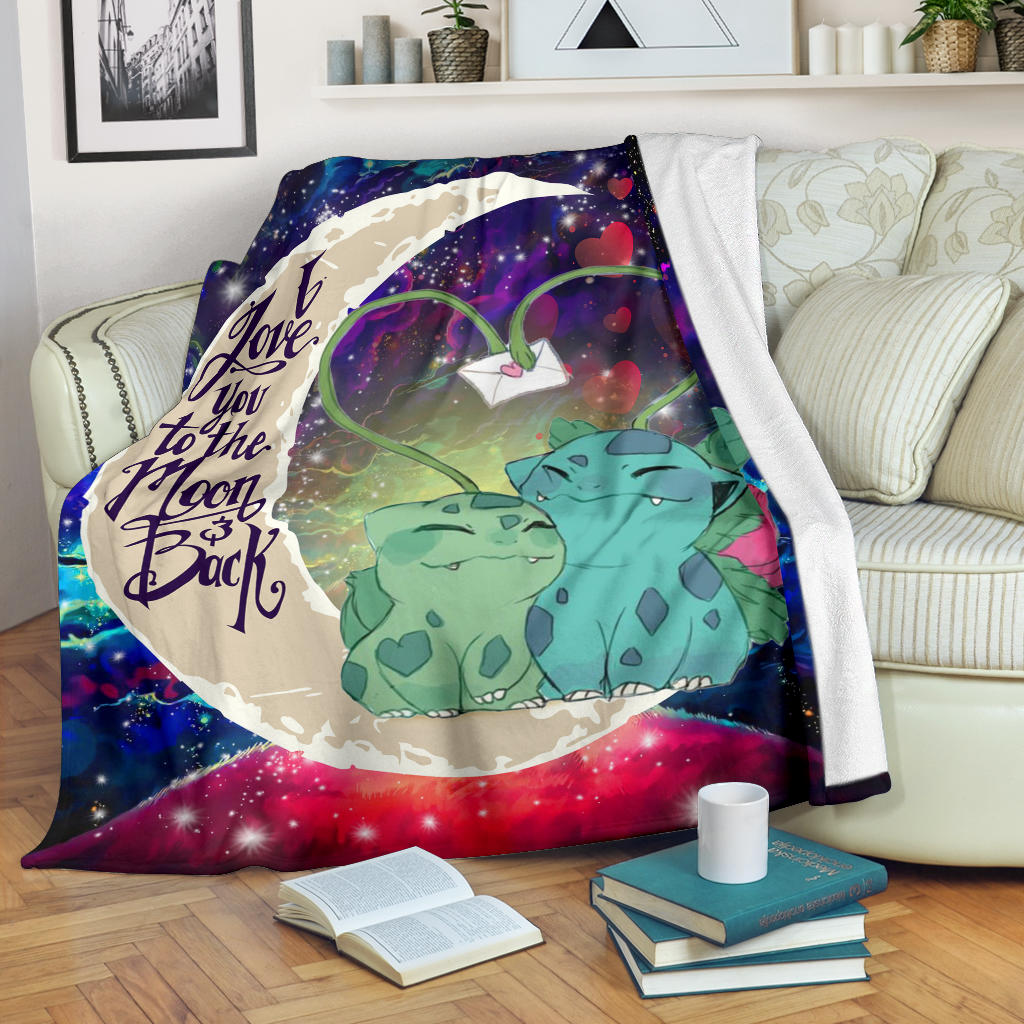 Bulbasaur Couple Pokemon Love You To The Moon Galaxy Blanket Nearkii