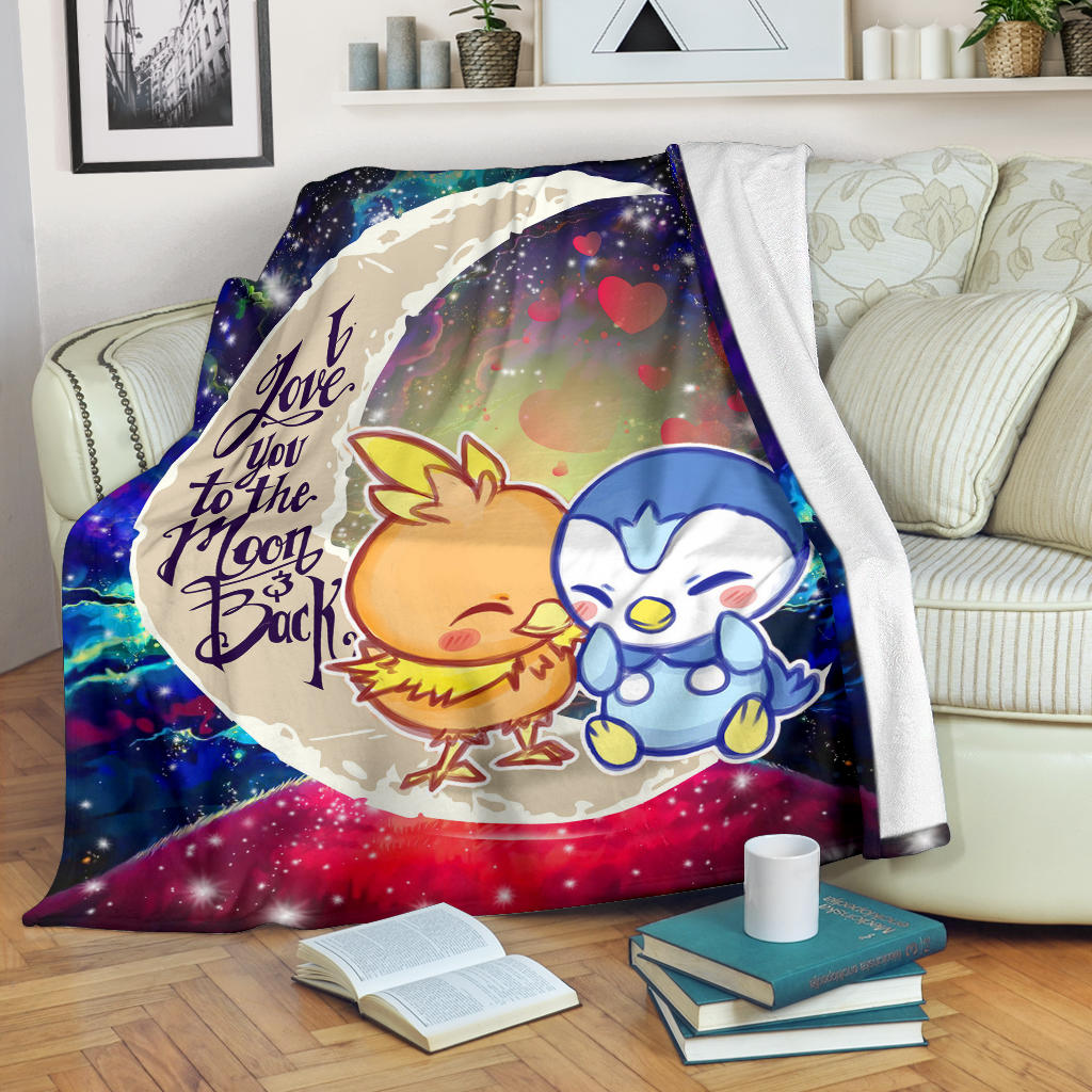 Pokemon Torchic Piplup Love You To The Moon Galaxy Blanket Nearkii