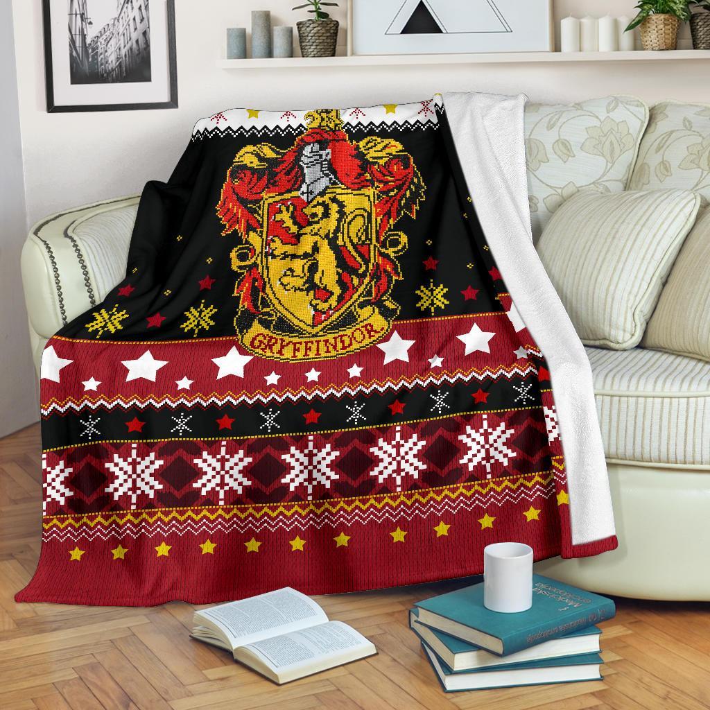 Gryffindor Art Ugly Christmas Custom Blanket Home Decor Nearkii