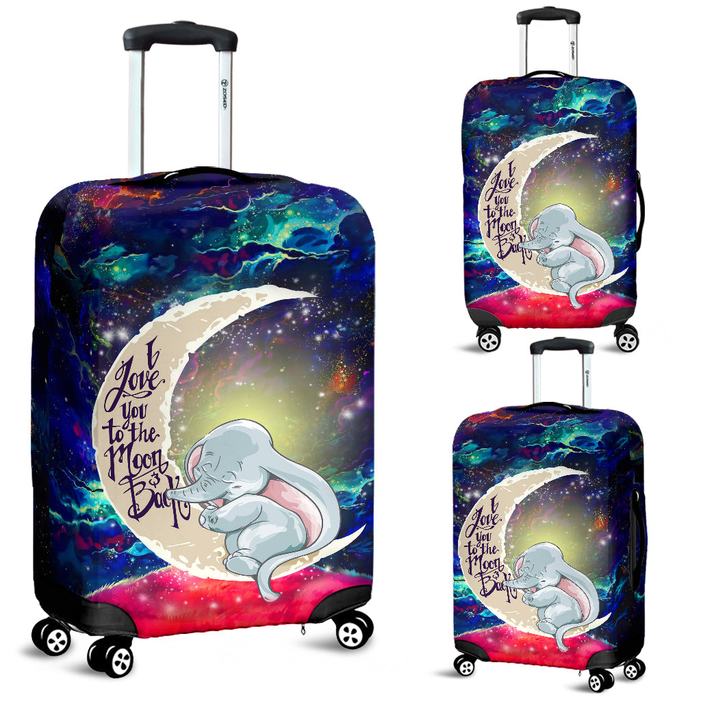 Dumbo Elephant Love You To The Moon Galaxy Luggage Cover Suitcase Protector Nearkii