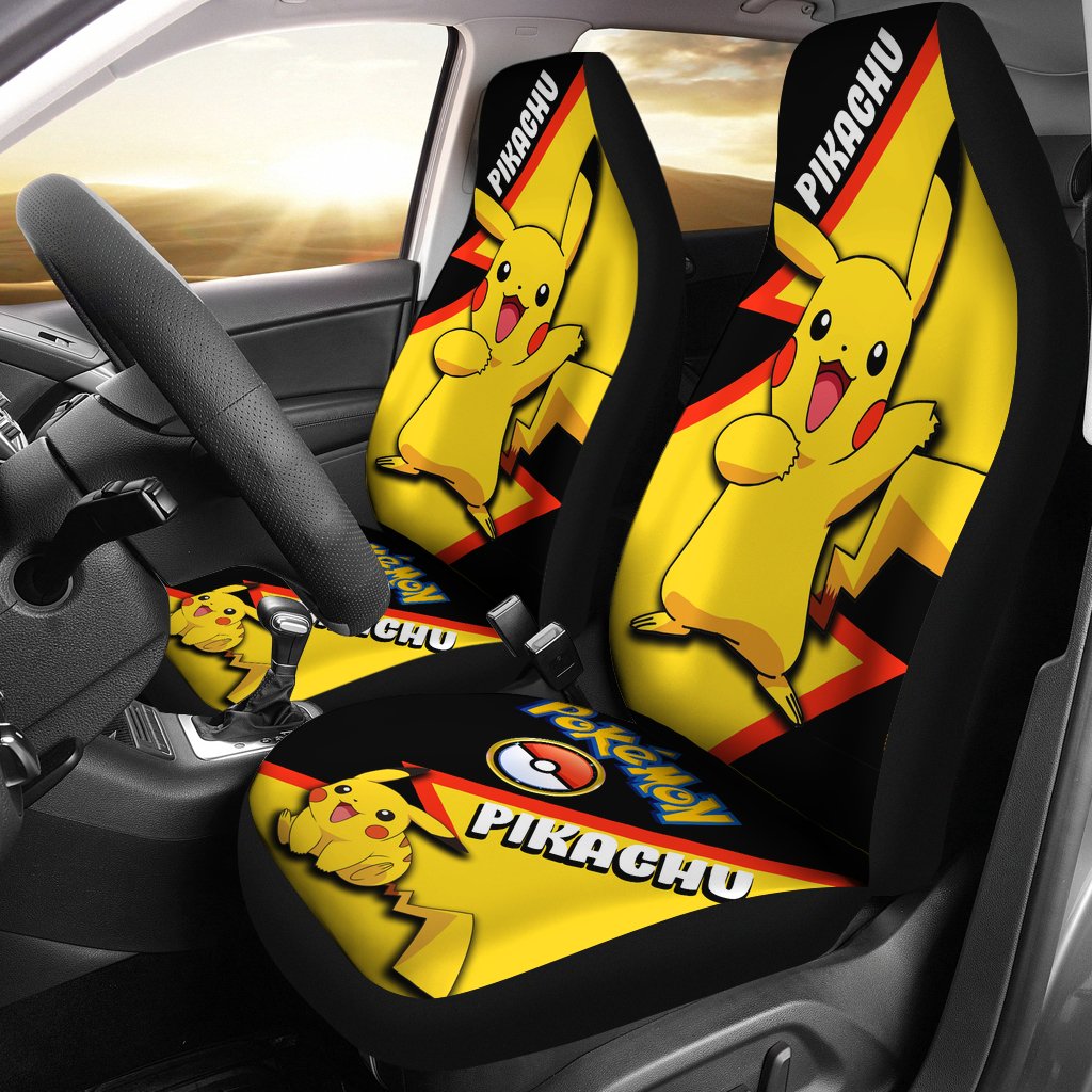 Pikachu Car Seat Covers Custom Anime Pokemon Car Accessories Nearkii