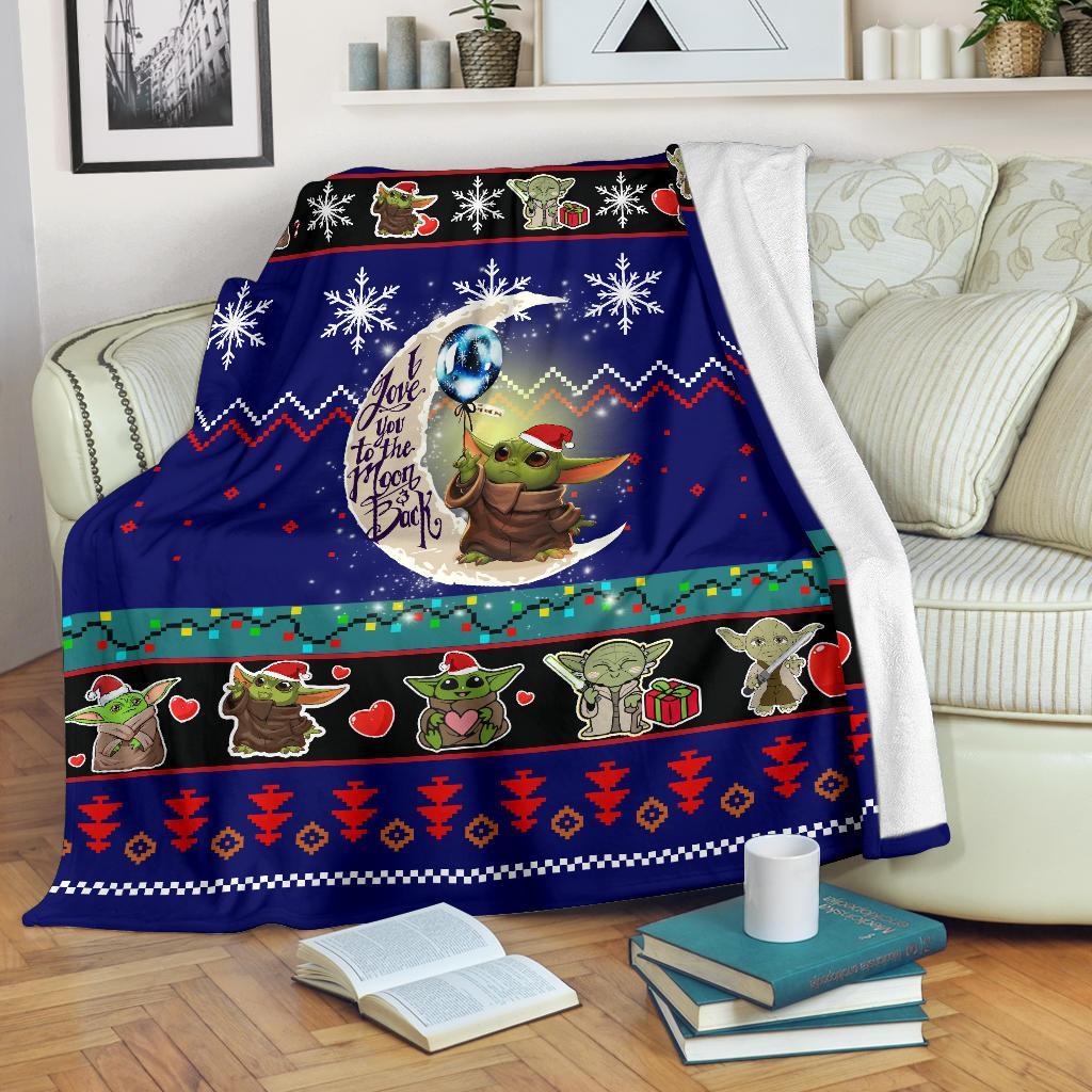 Moon Baby Yoda Christmas Blanket Amazing Gift Idea Nearkii