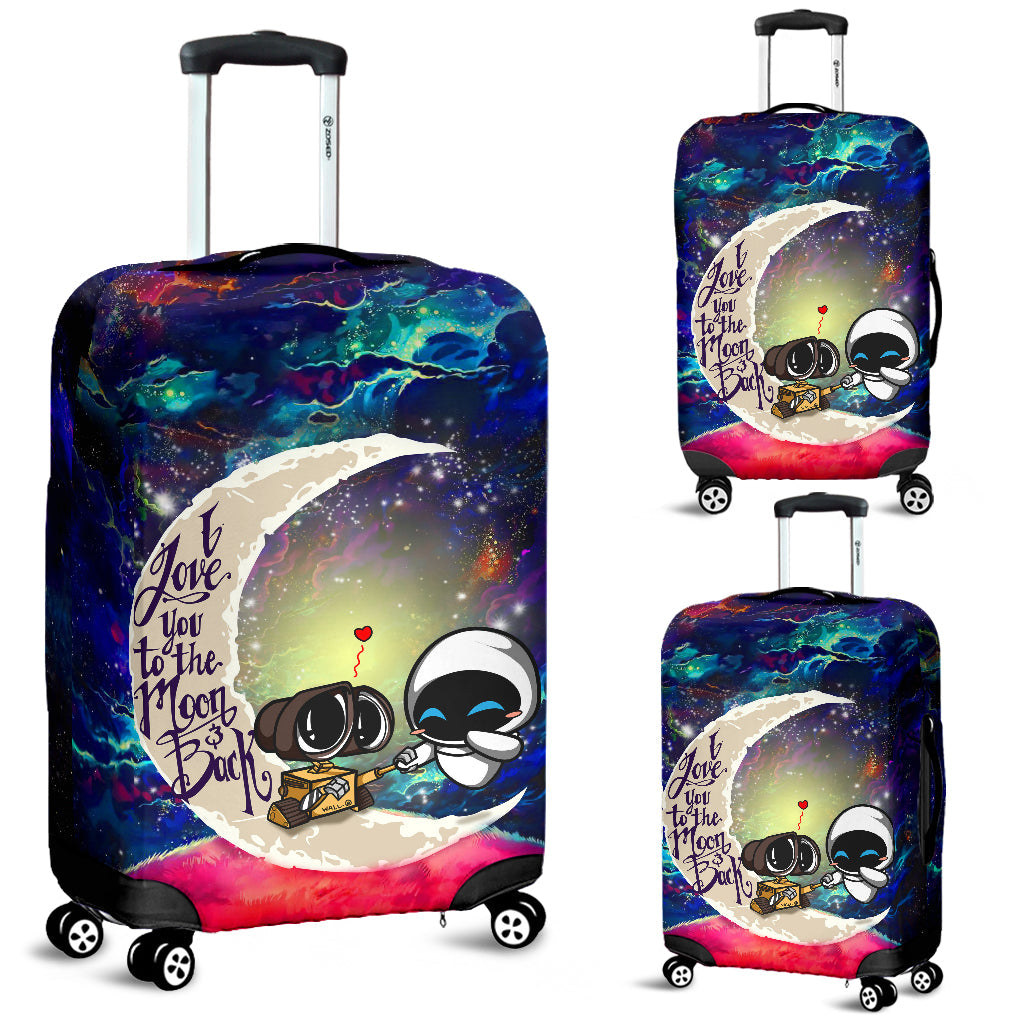 Wall - E Couple Love You To The Moon Galaxy Luggage Cover Suitcase Protector Nearkii