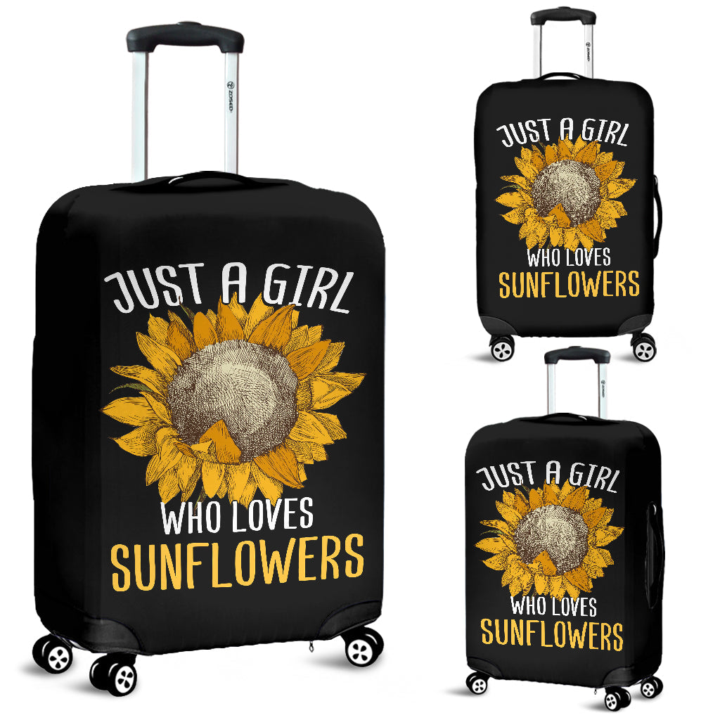 Sunflowers Just A Girl Who Loves Sunflowers Luggage Cover Suitcase Protector Suitcase Protector Nearkii