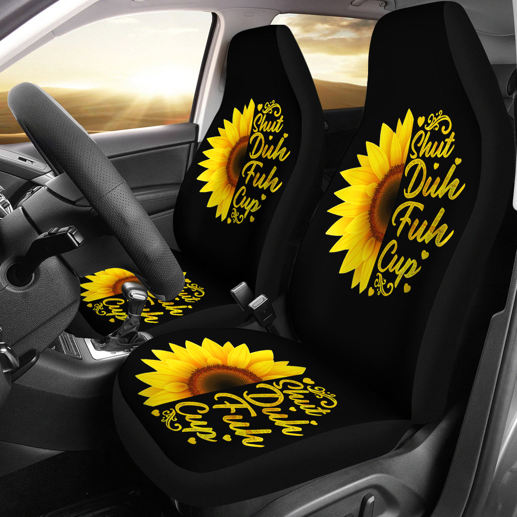 Best Sunflowers Shut Duh Fuh Up Premium Custom Car Seat Covers Decor Protector Nearkii