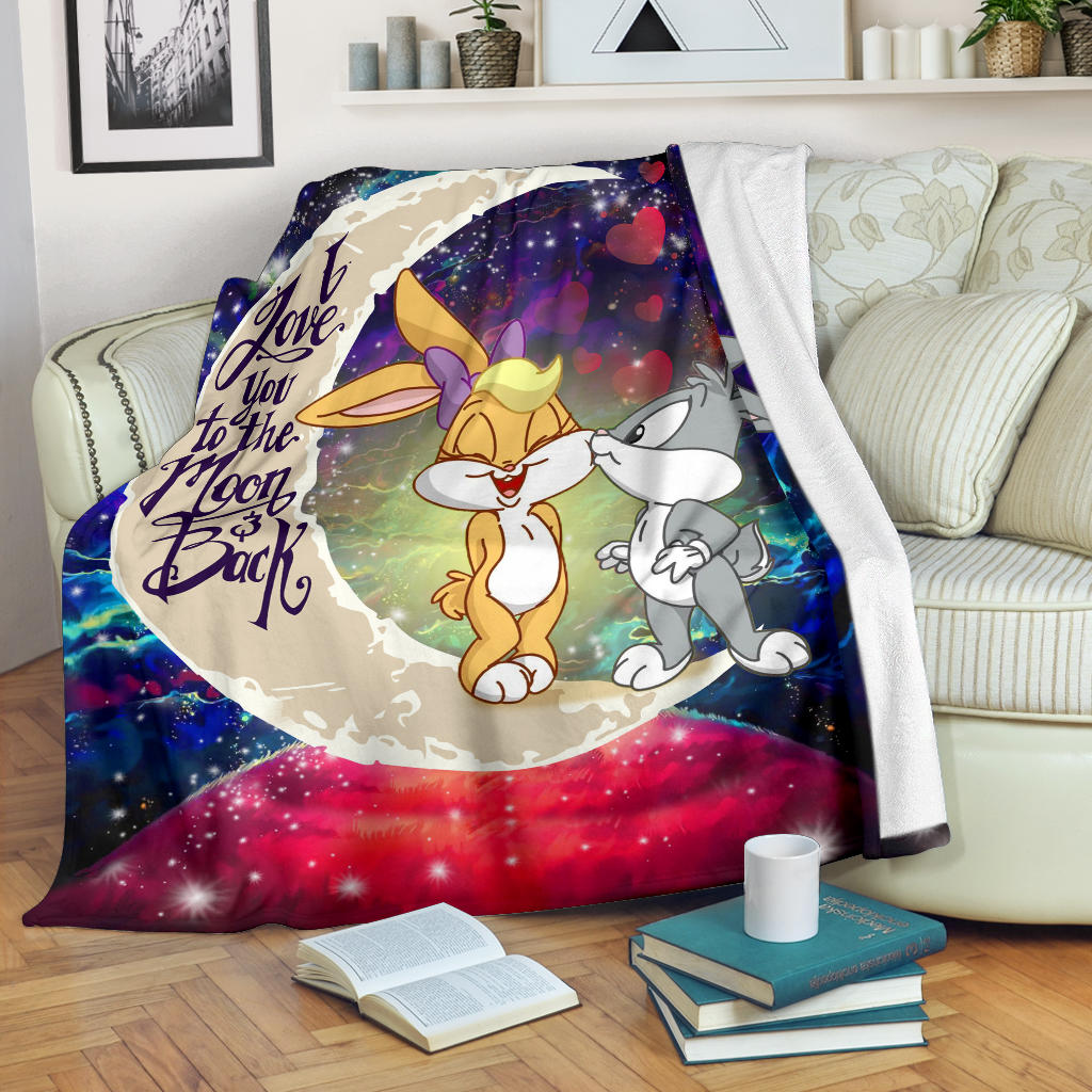 Bunny Couple Love You To The Moon Galaxy Blanket Nearkii