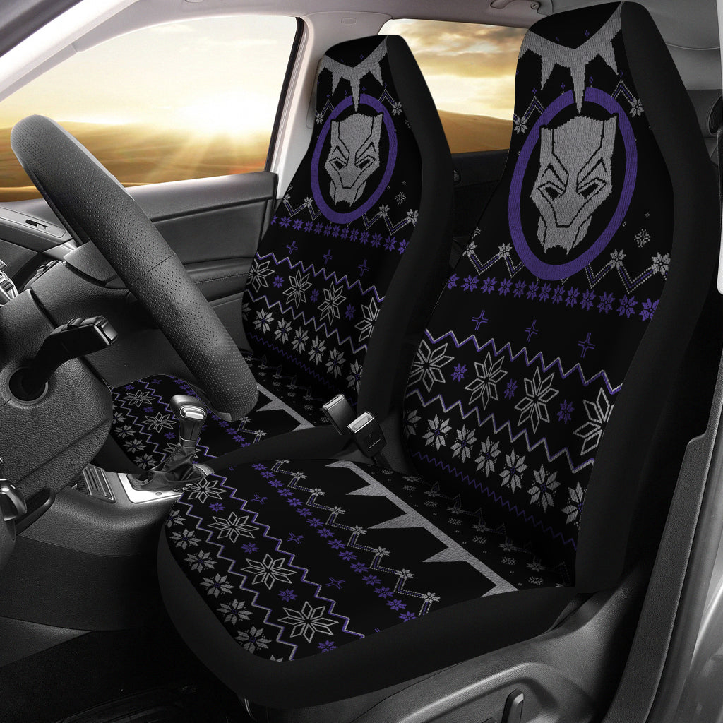 Black Panther Christmas Premium Custom Car Seat Covers Decor Protectors Nearkii