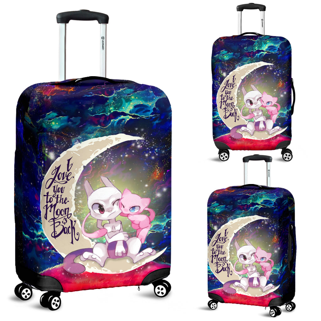 Pokemon Couple Mew Mewtwo Love You To The Moon Galaxy Luggage Cover Suitcase Protector Nearkii