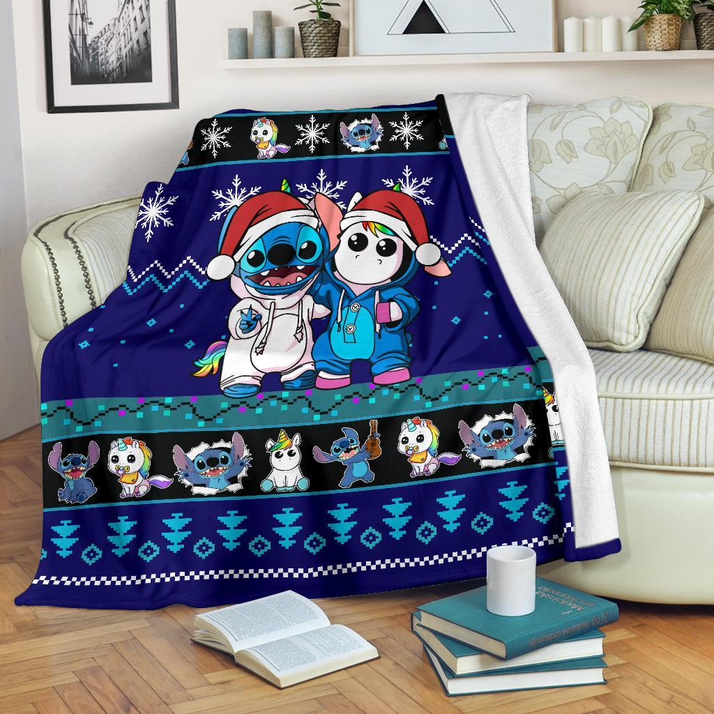 Stitch Unicorn Christmas Blanket Amazing Gift Idea Nearkii