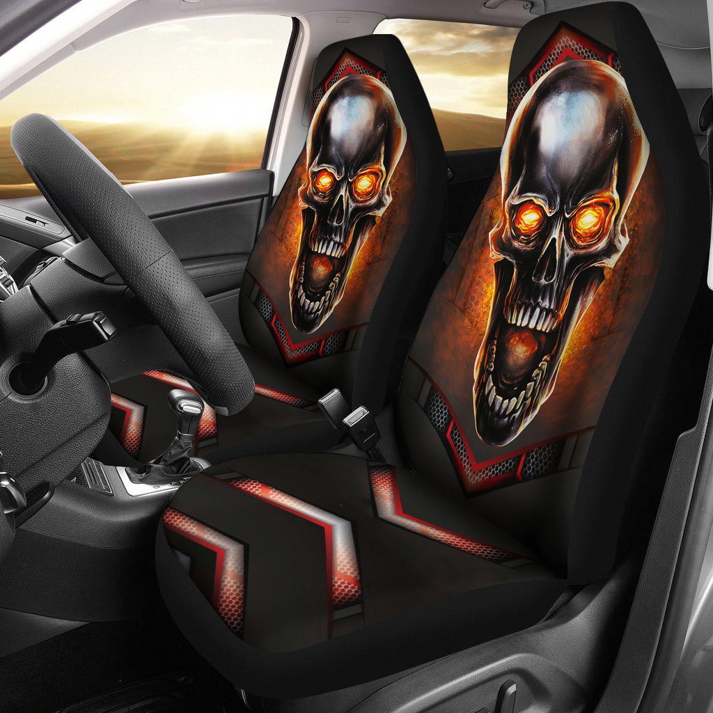 Metal Skull Fire Jeep Premium Car Seat Cover Nearkii