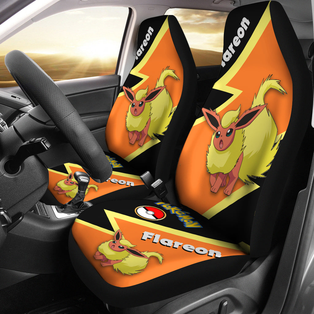 Flareon Eevee Evolution Pokemon Premium Custom Car Seat Covers Decor Protectors Nearkii