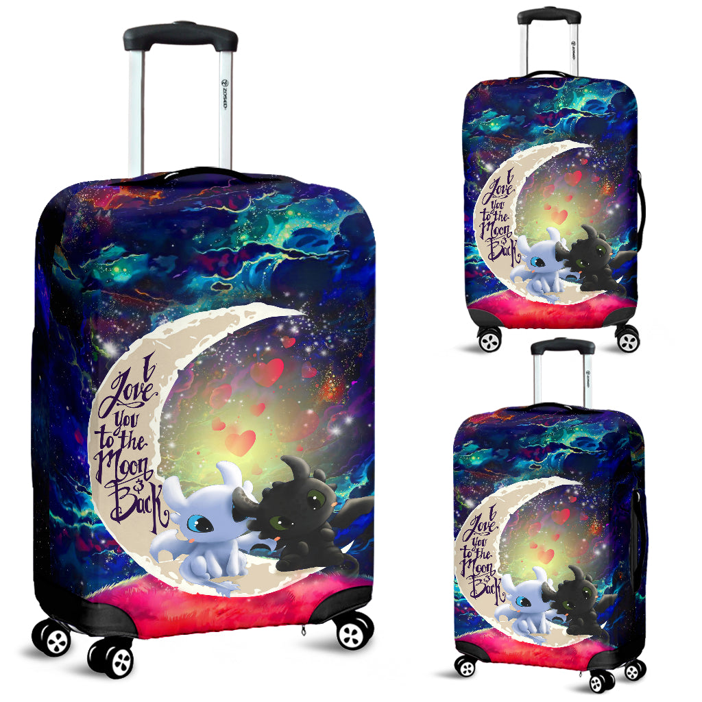 Toothless Light Fury Night Fury Love You To The Moon Galaxy Luggage Cover Suitcase Protector Nearkii