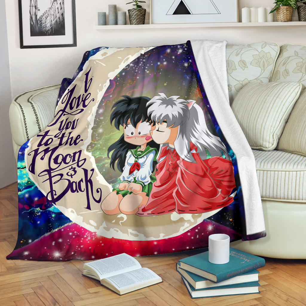 Inuyasha Love You To The Moon Galaxy Premium Blanket Nearkii