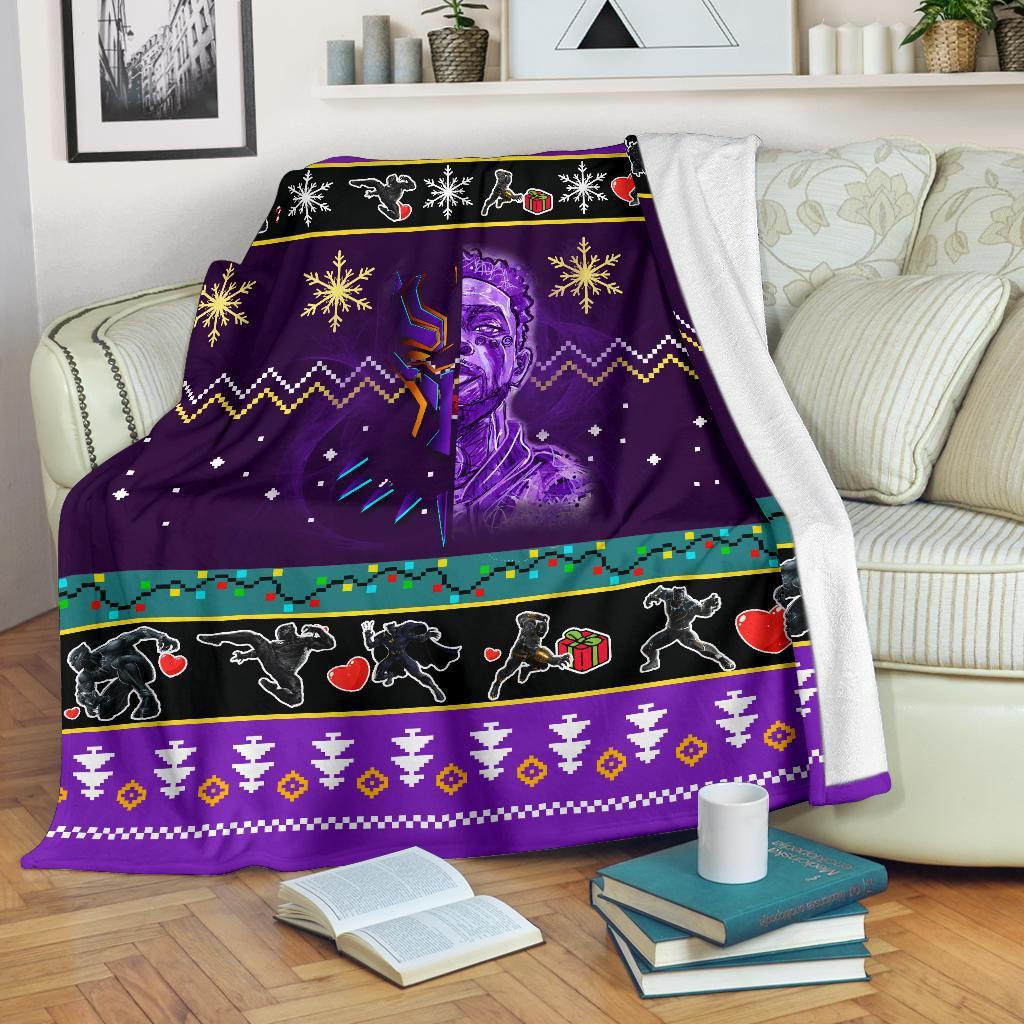 Black Panther Purple Christmas Blanket Amazing Gift Idea Nearkii