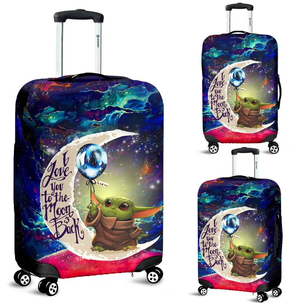 Baby Yoda Love You To The Moon Galaxy Luggage Cover Suitcase Protector Nearkii