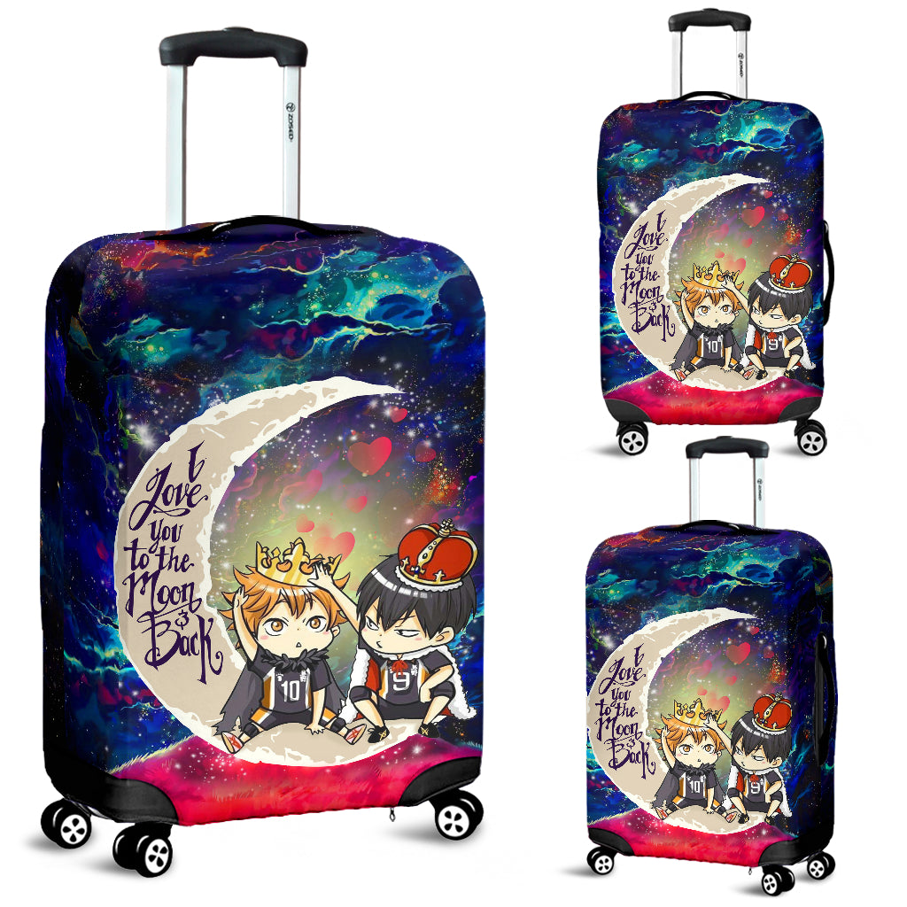 Hinata And Tobio Haikyuu Love You To The Moon Galaxy Luggage Cover Suitcase Protector Nearkii