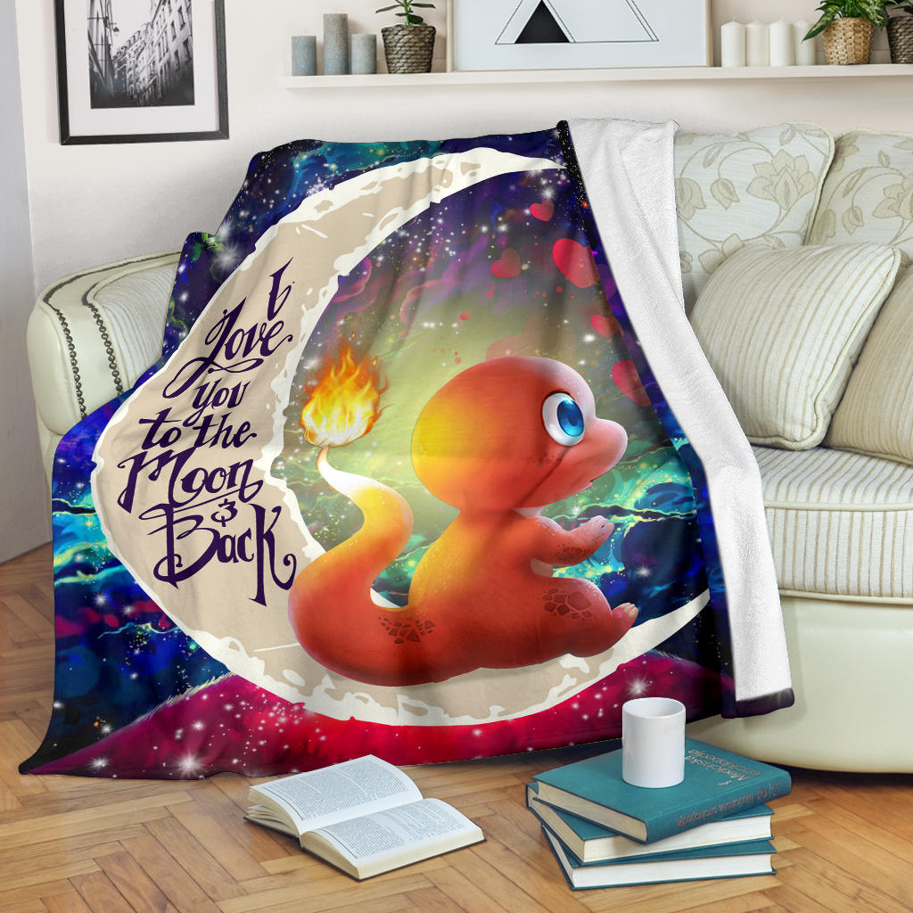 Cute Charmander Pokemon Love You To The Moon Galaxy Blanket Nearkii