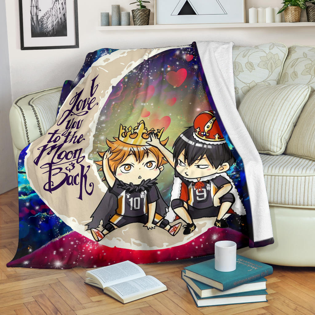 Hinata And Tobio Haikyuu Love You To The Moon Galaxy Premium Blanket Nearkii