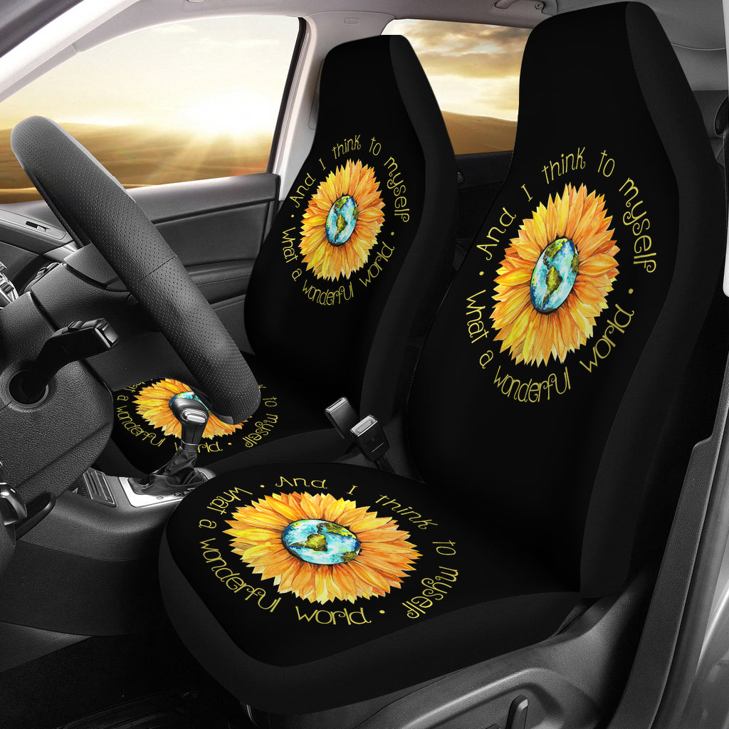 Best Sunflowers And I Think To Myself Premium Custom Car Seat Covers Decor Protector Nearkii