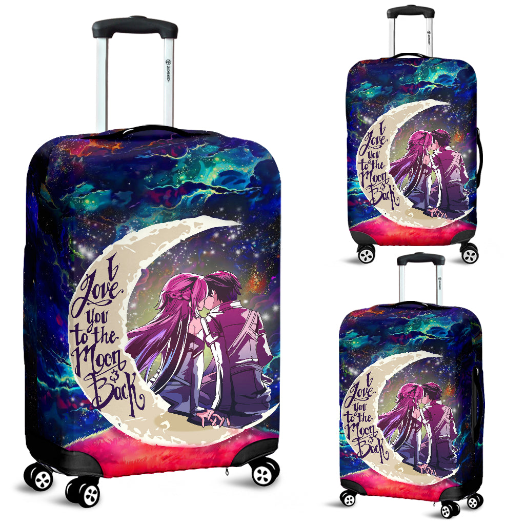 SAO Sword Art Online Asuna Kirito Love You To The Moon Galaxy Luggage Cover Suitcase Protector Nearkii