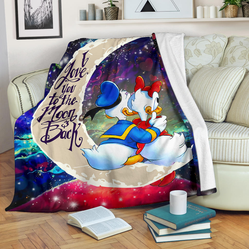 Couple Cute Duck Couple Love You To The Moon Galaxy Blanket Nearkii