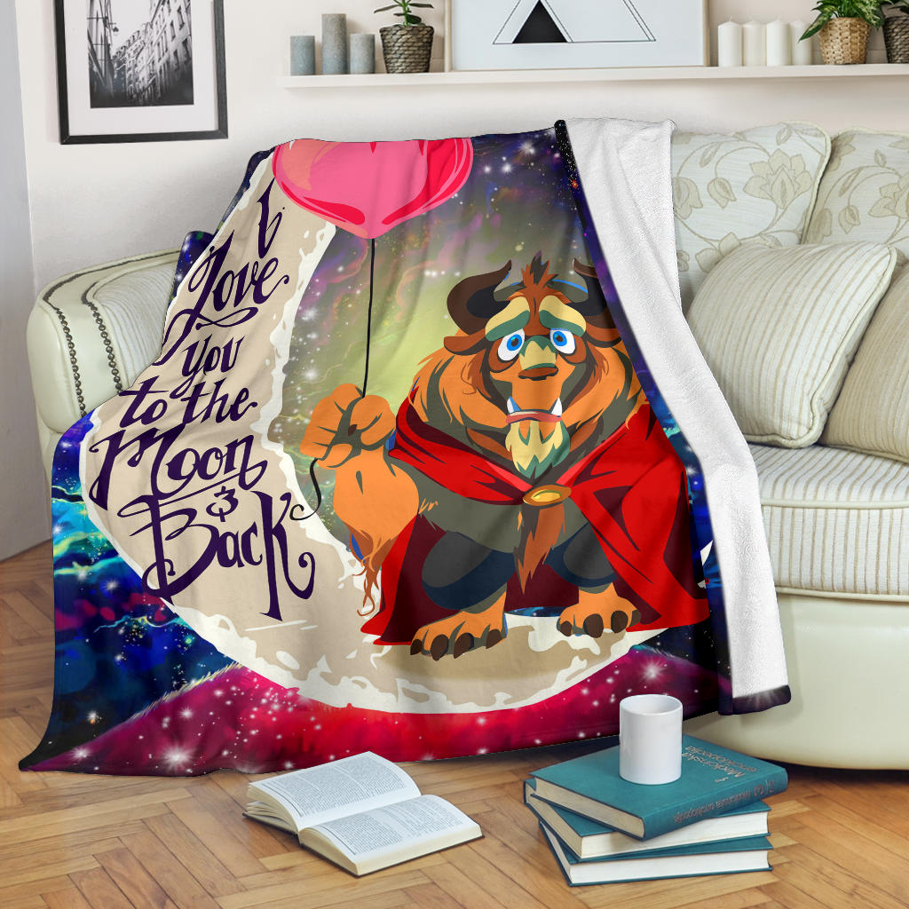 Beauty And The Beast Love You To The Moon Galaxy Premium Blanket Nearkii