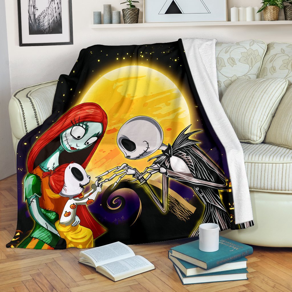 Jack Skellington And Sally Nightmare Before Christmas Family Premium Blanket Nearkii