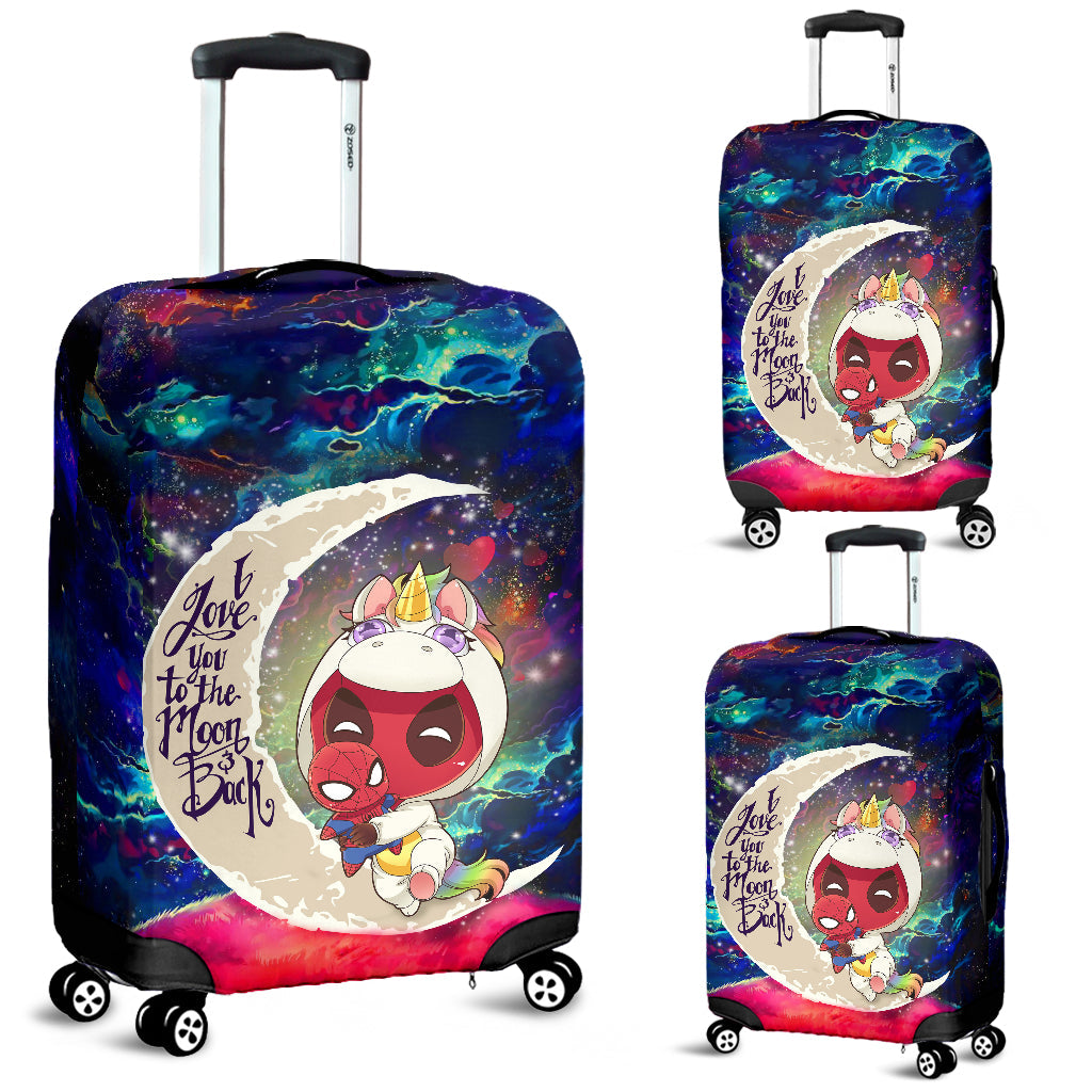 Unicorn Deadpool And Spiderman Avenger Love You To The Moon Galaxy Luggage Cover Suitcase Protector Nearkii