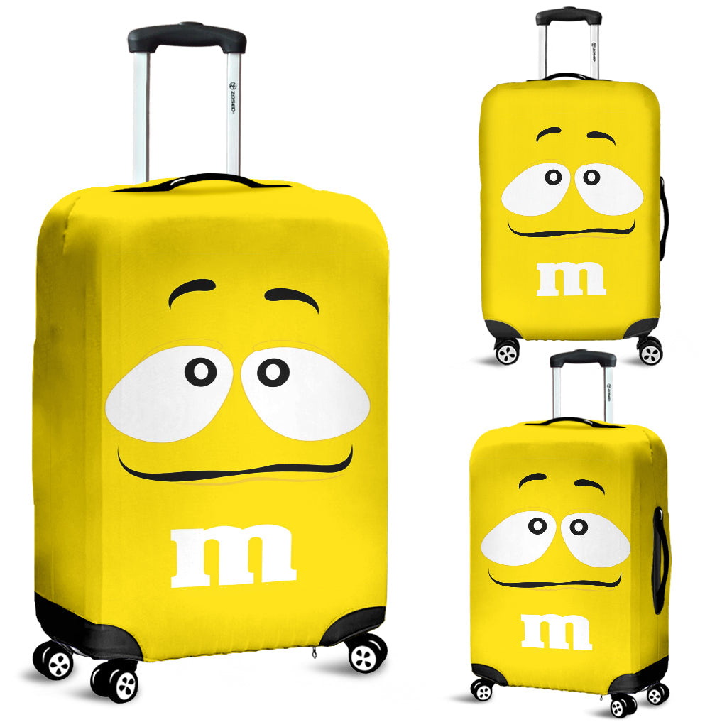 M&M Yellow Chocolate Luggage Cover Suitcase Protector Nearkii