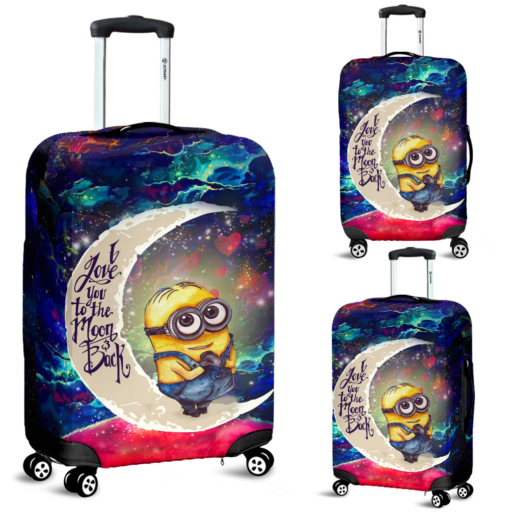 Cute Minions Despicable Me Love You To The Moon Galaxy Luggage Cover Suitcase Protector Nearkii