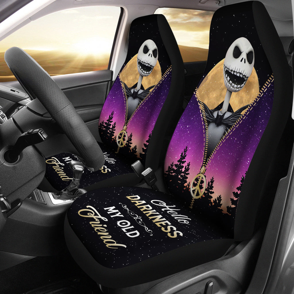 Jack Nightmare Christmas Darkness My Old Friend Hippie Moon Zipper Premium Custom Car Seat Covers Decor Protectors Nearkii