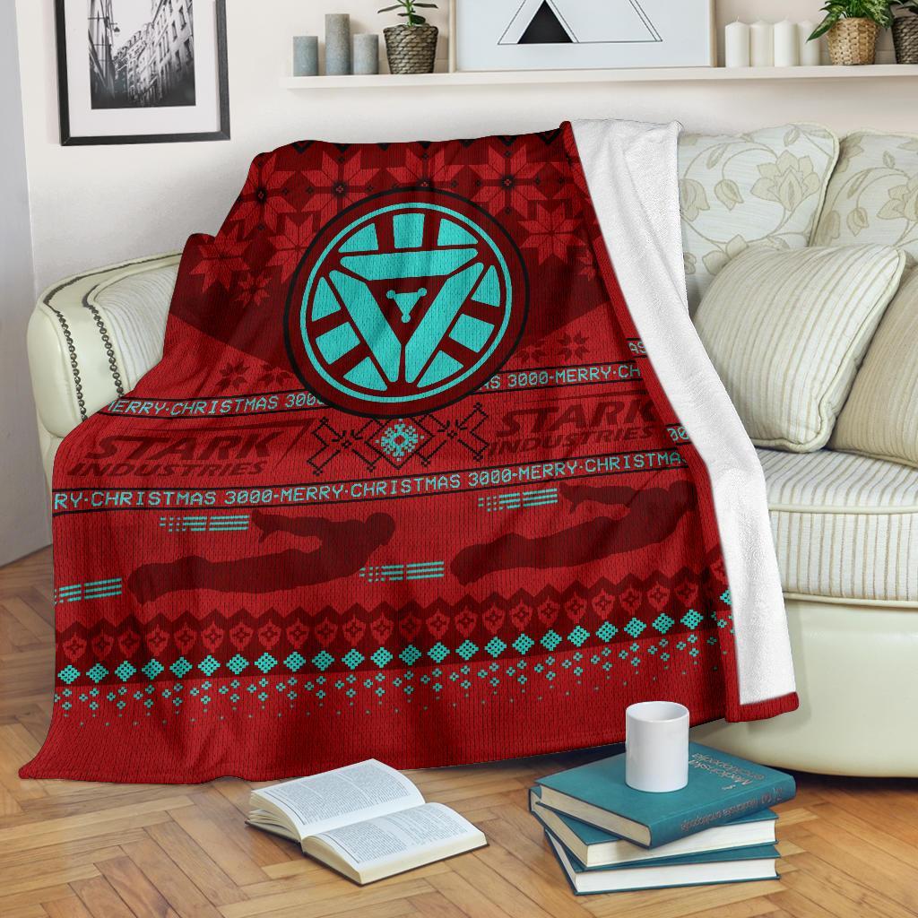 Iron Man Stark Industries Ugly Christmas Custom Blanket Home Decor Nearkii