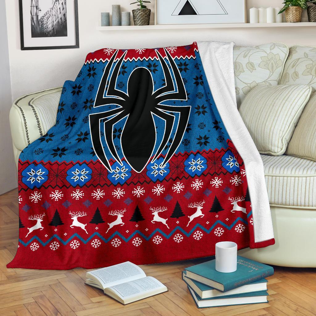 Spiderman Art Ugly Christmas Custom Blanket Home Decor Nearkii